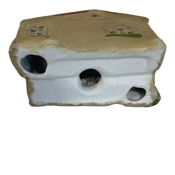 Miniature Christmas Holiday Old Log Cabin Tree Ceramic Primitive - Picture 5 of 5